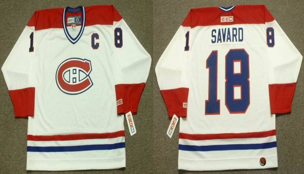 2019 Men Montreal Canadiens #18 Savard White CCM NHL jerseys->montreal canadiens->NHL Jersey